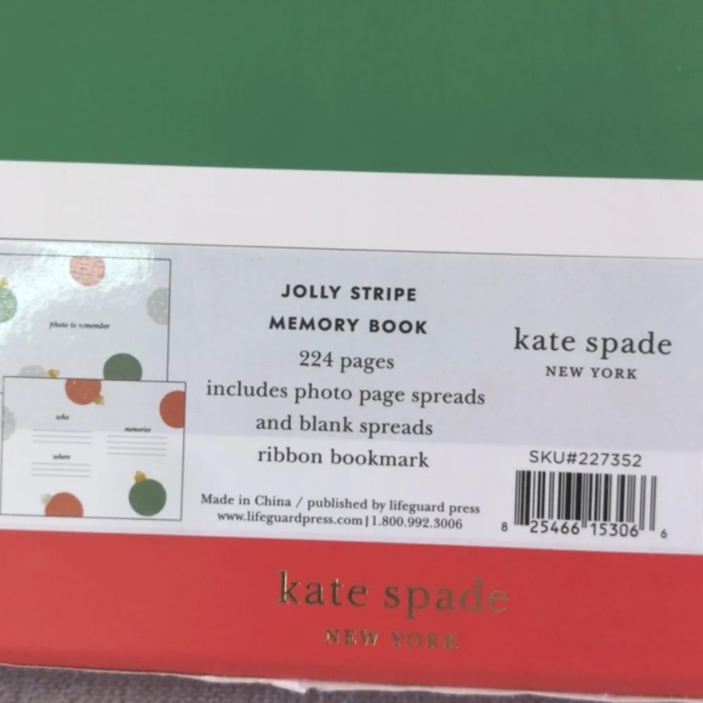 Kate Spade Jolly Stripe Memory book Christmas Holiday Scrapbook